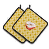 Caroline'S Treasures Sliced Apple On Basketweave Decorated Pot Holder, 7.5Hx7.5W, Multicolor