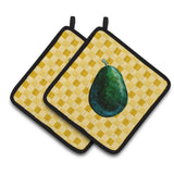 Caroline'S Treasures Whole Avacado On Basketweave Decorated Pot Holder, 7.5Hx7.5W, Multicolor