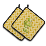 Caroline'S Treasures White Grapes On Basketweave Decorated Pot Holder, 7.5Hx7.5W, Multicolor