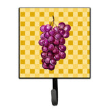 Caroline'S Treasures Grapes On Basketweave Wall Hook, Small, Multicolor