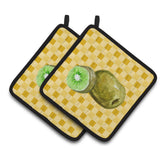 Caroline'S Treasures Kiwi On Basketweave Decorated Pot Holder, 7.5Hx7.5W, Multicolor