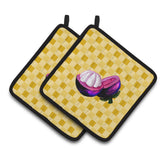 Caroline'S Treasures Mangosteen Sliced On Basketweave Decorated Pot Holder, 7.5Hx7.5W, Multicolor