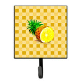 Caroline'S Treasures Top Of Pineapple Cut On Basketweave Wall Hook, Small, Multicolor