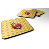 Caroline'S Treasures Sliced Pomegranate On Basketweave Decorative Coasters, 3.5, Multicolor