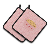 Caroline'S Treasures Cookie Dough Pink Decorated Pot Holder, 7.5Hx7.5W, Multicolor