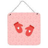 Caroline'S Treasures Oven Mitts Pink Metal Print, 6H X 6W, Multicolor