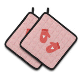 Caroline'S Treasures Oven Mitts Pink Decorated Pot Holder, 7.5Hx7.5W, Multicolor