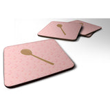 Caroline'S Treasures Wooden Spoon Pink Decorative Coasters, 3.5, Multicolor