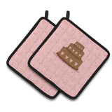 Caroline'S Treasures Heart Cake 3 Tier Pink Decorated Pot Holder, 7.5Hx7.5W, Multicolor