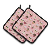 Caroline'S Treasures Cupcakes On Pink Decorated Pot Holder, 7.5Hx7.5W, Multicolor