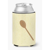 Caroline'S Treasures Wooden Spoon On Yellow Decorative Can Hugger, Multicolor