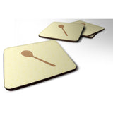 Caroline'S Treasures Wooden Spoon On Yellow Decorative Coasters, 3.5, Multicolor