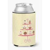 Caroline'S Treasures 3 Tier Cupcakes On Yellow Decorative Can Hugger, Multicolor