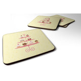 Caroline'S Treasures 3 Tier Cupcakes On Yellow Decorative Coasters, 3.5, Multicolor