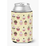 Caroline'S Treasures Cupcakes On Yellow Decorative Can Hugger, Multicolor
