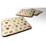 Caroline'S Treasures Cupcakes On Yellow Decorative Coasters, 3.5, Multicolor