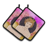 Caroline'S Treasures Leo Zodiac Sign Decorated Pot Holder, 7.5Hx7.5W, Multicolor