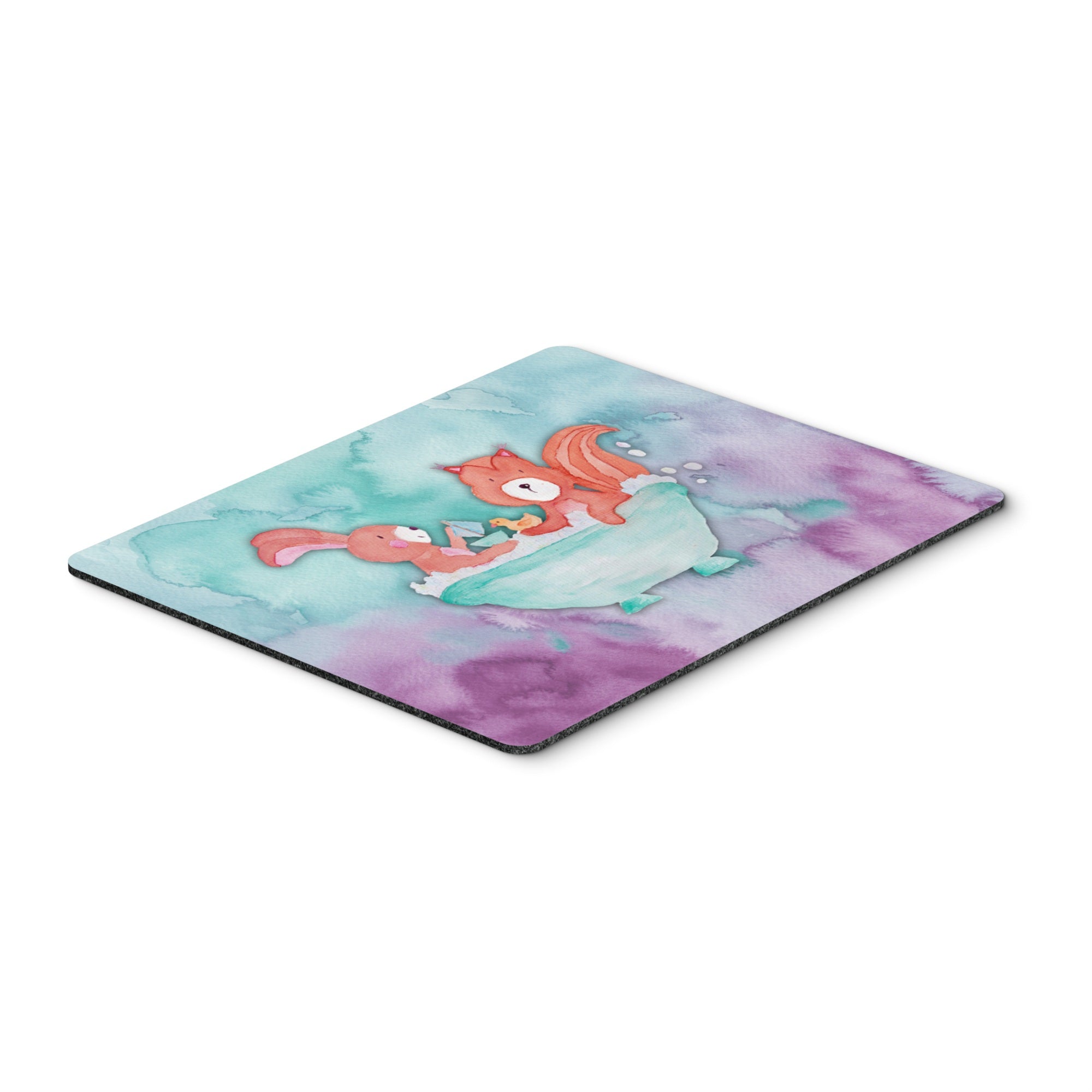 Caroline'S Treasures Rabbit And Squirrel Bathing Watercolor Mouse Pad, Hot Pad Or Trivet, 7.75X9.25, Multicolor (Bb734