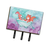 Caroline'S Treasures Rabbit And Squirrel Bathing Watercolor Wall Hook, Triple, Multicolor