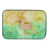 Caroline'S Treasures Rubber Duckie Watercolor Dish Drying Mat, 14 X 21, Multicolor