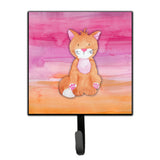 Caroline'S Treasures Orange Cat Watercolor Wall Hook, Small, Multicolor