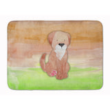 Caroline'S Treasures Dog Green And Brown Watercolor Floor Mat, 19H X 27W, Multicolor