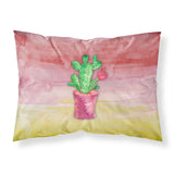 Caroline'S Treasures Flowering Cactus Watercolor Printed, Polyester, 250 Thread Count, Envelope Closure Pillowcase, Standard,