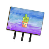 Caroline'S Treasures Cactus Blue And Purple Watercolor Wall Hook, Triple, Multicolor