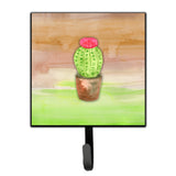 Caroline'S Treasures Cactus Green And Brown Watercolor Wall Hook, Small, Multicolor