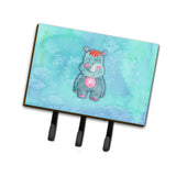 Caroline'S Treasures Rhinoceros Watercolor Wall Hook, Triple, Multicolor