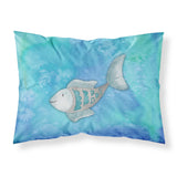Caroline'S Treasures Blue Fish Watercolor Printed, Polyester, 250 Thread Count, Envelope Closure Pillowcase, Standard, Multico