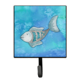 Caroline'S Treasures Blue Fish Watercolor Wall Hook, Small, Multicolor