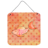 Caroline'S Treasures Orange Fish Watercolor Metal Print, 6H X 6W, Multicolor
