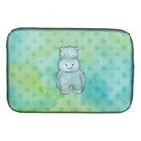 Caroline'S Treasures Polkadot Hippopotamus Watercolor Dish Drying Mat, 14 X 21, Multicolor