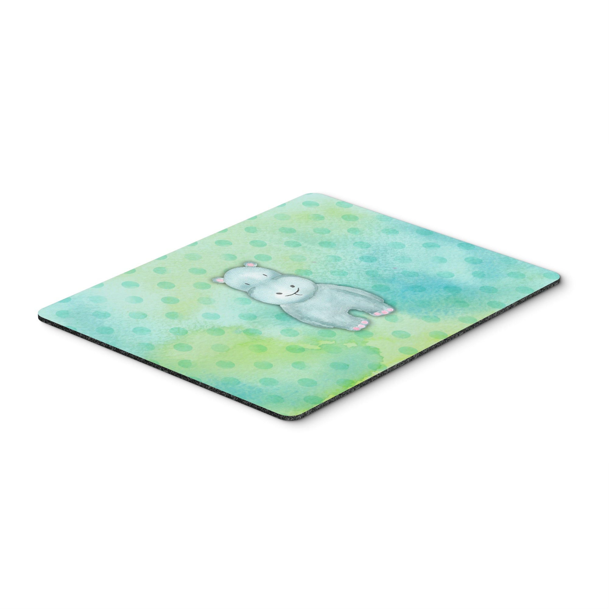 Caroline'S Treasures Polka Dot Hippopotamus Watercolor Mouse Pad, Hot Pad Or Trivet, 7.75X9.25, Multicolor (Bb7389Mp),