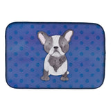 Caroline'S Treasures French Bulldog Polka Dot Watercolor Dish Drying Mat, 14 X 21, Multicolor