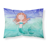 Caroline'S Treasures Ginger Mermaid Watercolor Printed, Polyester, 250 Thread Count, Envelope Closure Pillowcase, Standard, Mu