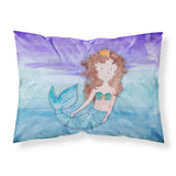 Caroline'S Treasures Brunette Mermaid Watercolor Printed, Polyester Envelope Closure Pillowcase, Standard, Multicolor,