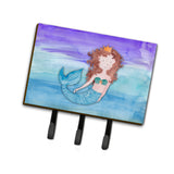 Caroline'S Treasures Brunette Mermaid Watercolor Wall Hook, Triple, Multicolor
