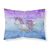 Caroline'S Treasures Blue Unicorn Watercolor Printed, Polyester, 250 Thread Count, Envelope Closure Pillowcase, Standard, Mult