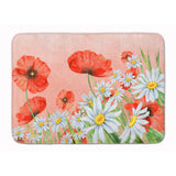 Caroline'S Treasures Poppies And Chamomiles Machine Washable Memory Foam Mat Doormats, Multicolor