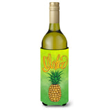 Caroline'S Treasures Bb7451Literk Aloha Pineapple Welcome Wine Bottle Hugger Cold-Beverage-Koozies, 750 Ml, Multicolor