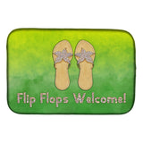 Caroline'S Treasures Flip Flops Welcome Dish Drying Mat, 14 X 21, Multicolor