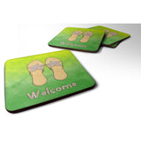 Caroline'S Treasures Bb7454Fc Flip Flops Welcome Foam Set Of 4 Coasters, Multicolor