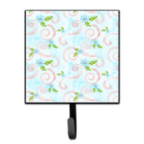Caroline'S Treasures Watercolor Blue Flowers And Swirls Wall Hook, Small, Multicolor