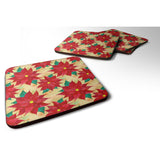 Caroline'S Treasures Poinsetta Christmas Decorative Coasters, 3.5, Multicolor