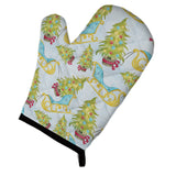 Caroline'S Treasures Christmas Tree And Sleigh Decorated Oven Mitt, 12 X 8.5, Multicolor