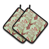 Caroline'S Treasures Merry Christmas Joy Reindeer Decorated Pot Holder, 7.5 X 7.5, Multicolor