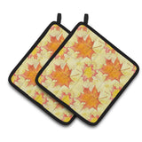 Caroline'S Treasures Fall Leaves Scattered Decorated Pot Holder, 7.5 X 7.5, Multicolor