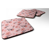 Caroline'S Treasures Pink Flowers And Polka Dots Decorative Coasters, 3.5, Multicolor